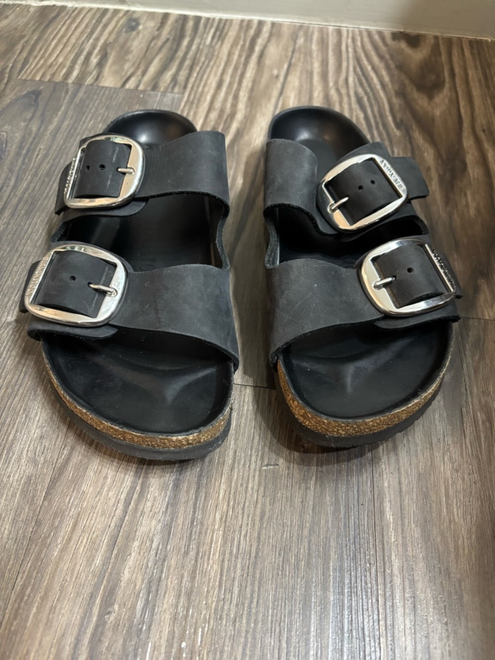 Birkenstock women's Black Double Strap Buckle Sandals